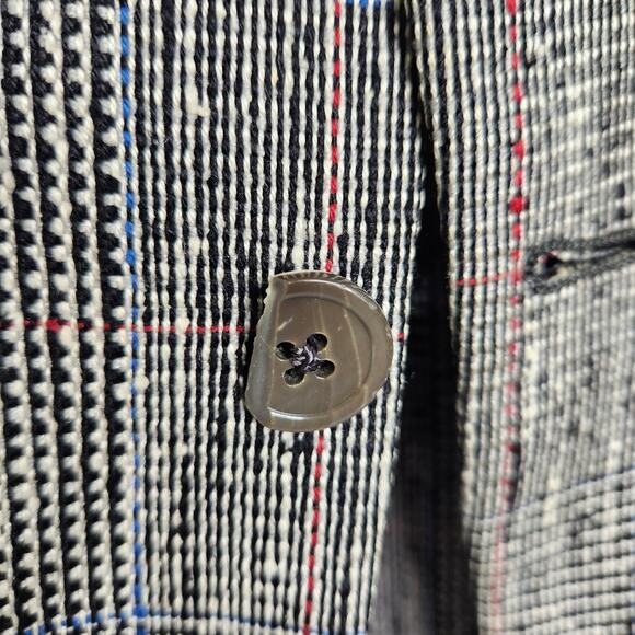 Burberry 100% Silk Plaid Check Blazer Sport Jacket Broken Buttons Glenn Plaid - Picture 5 of 16